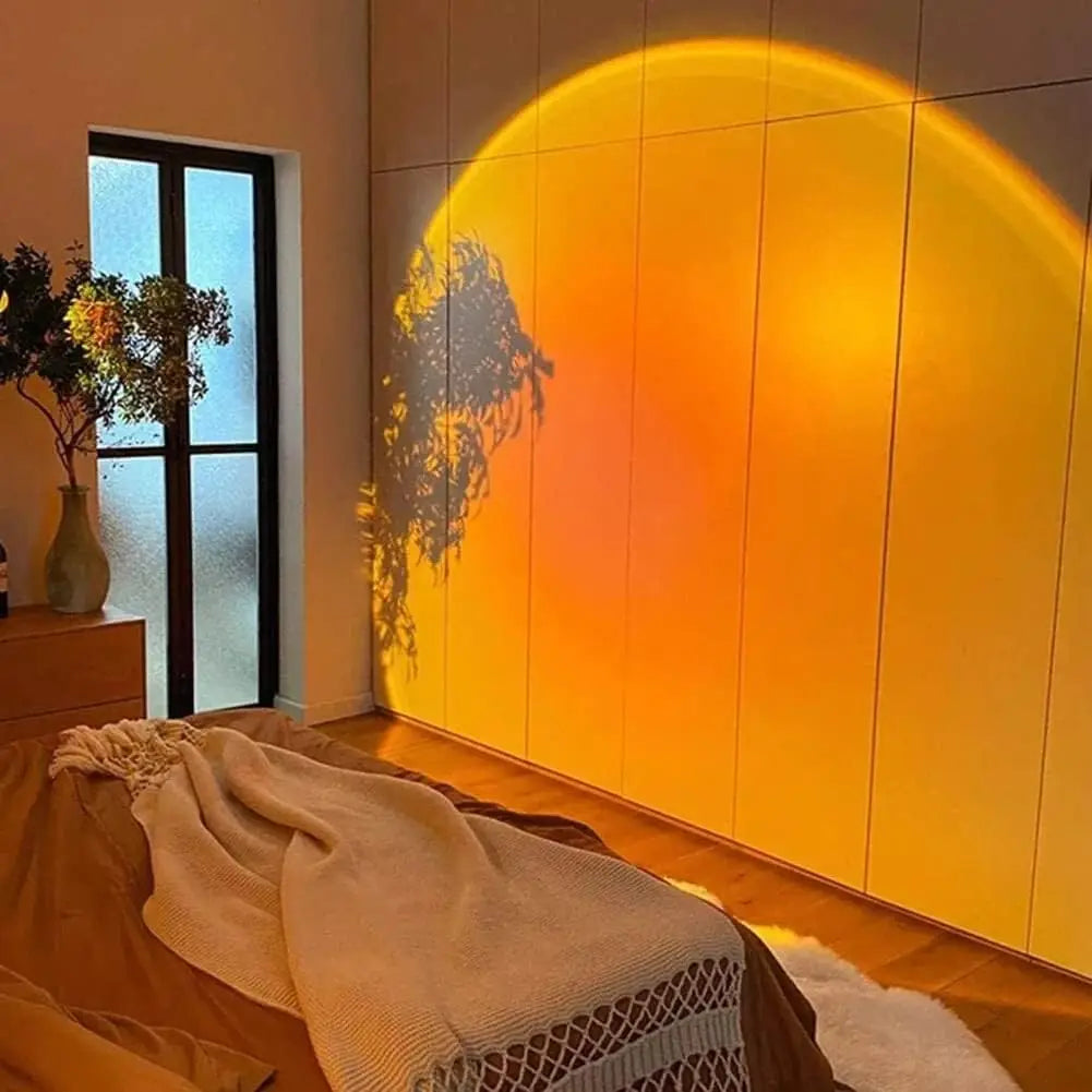 Sunset Projection Lamp – Rotating USB LED Ambient Light For Bedroom & Home Decor