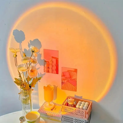 Sunset Projection Lamp – Rotating USB LED Ambient Light For Bedroom & Home Decor